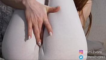 In White Leggings And Socks, She Shows Her Legs And Tits free video