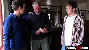 The Stepson And His Stepdad Take Turns Pounding The Old Man's Hole Before The Boy Breeds It free video