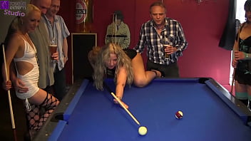 Public: Bareback Fuck Orgy In The Billiard Cafe! 3 Girls Are Fucked Hard By 10 Men! Part 1 free video