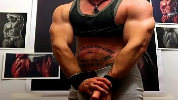 Declan Stone Flexing And Jacking At The Wall Of Muscle free video