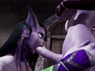 Draenei Futa Dickgirl Gets A Blowjob By A Dickgirl - Warcraft Porn Parody free video
