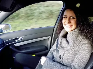 Stunning Looking German Babe Riding A Long Rod In The Car free video
