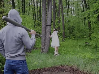 A Walk In The Woods Ended With A Sudden Bdsm Session For A Young Russian Bitch free video