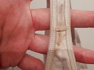 Dirty White String And Dirty Black Panties Laundries Full Sperm free video
