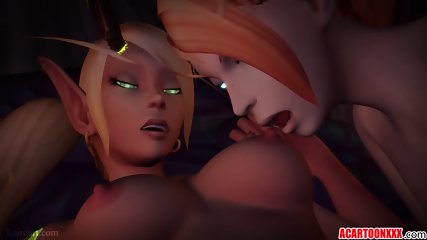 Naughty Warcraft Lesbian Strapon Sex Session free video